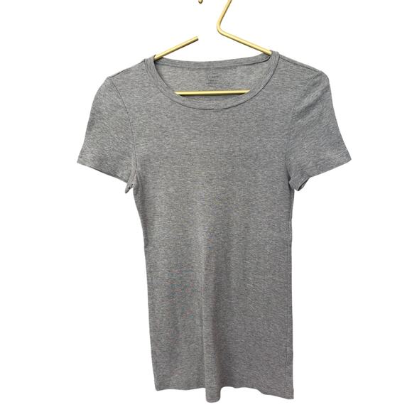 J. Crew Gray Fitted Cotton Tee Crew Neck Women’s M EUC - Picture 2 of 6